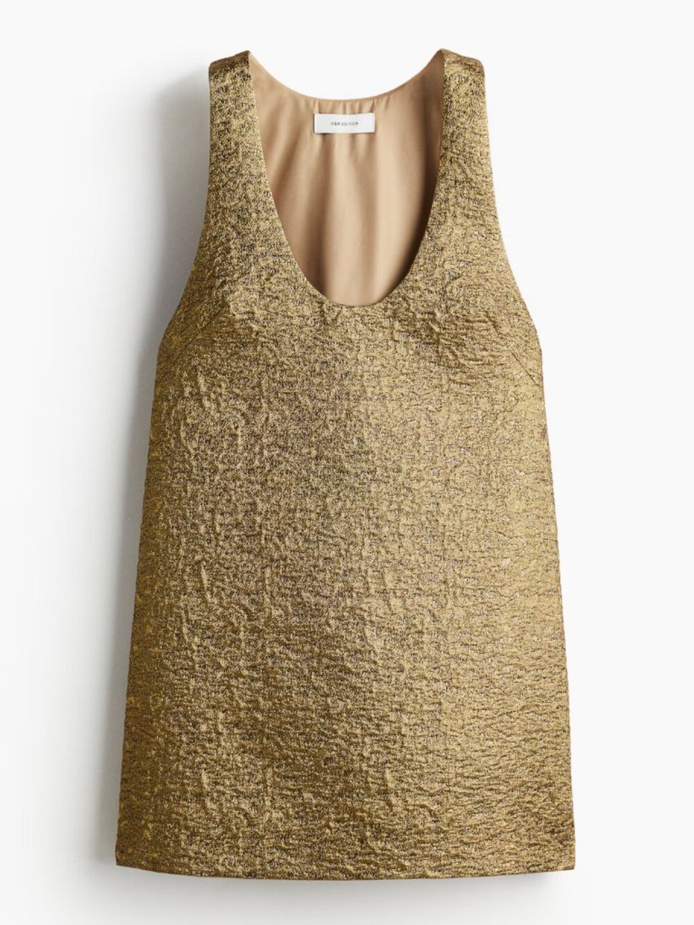 H&M Edition Metallic Gold Textured Dress Size S